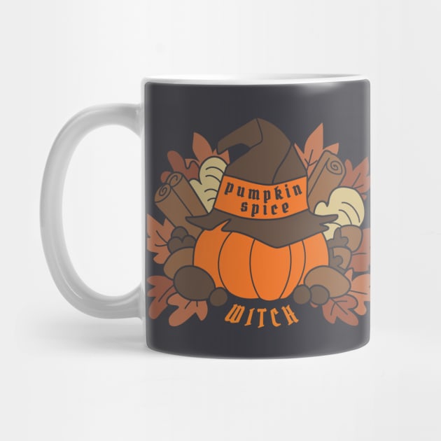 Pumpkin Spice Witch bold colors by StudioBliz